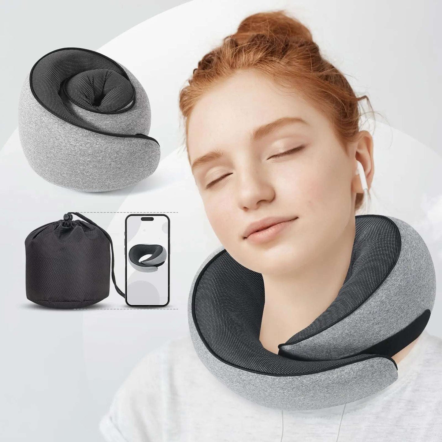 Travel Neck Pillow Memory Foam U-Shaped Hug Style