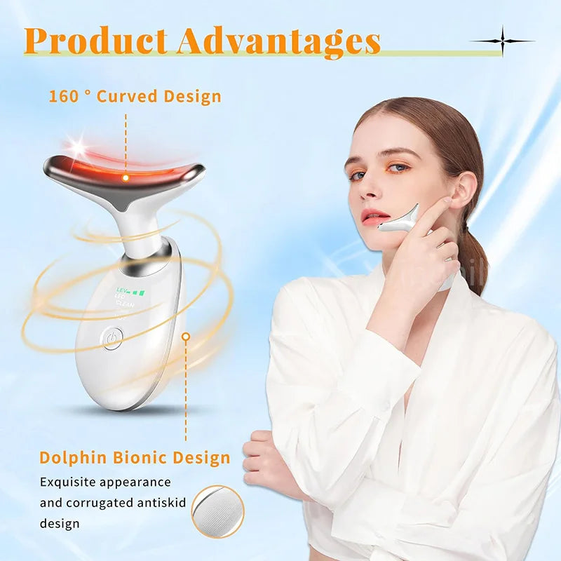 7 in 1 Colors Anti-Wrinkle Facial Massager & Neck Lift Device