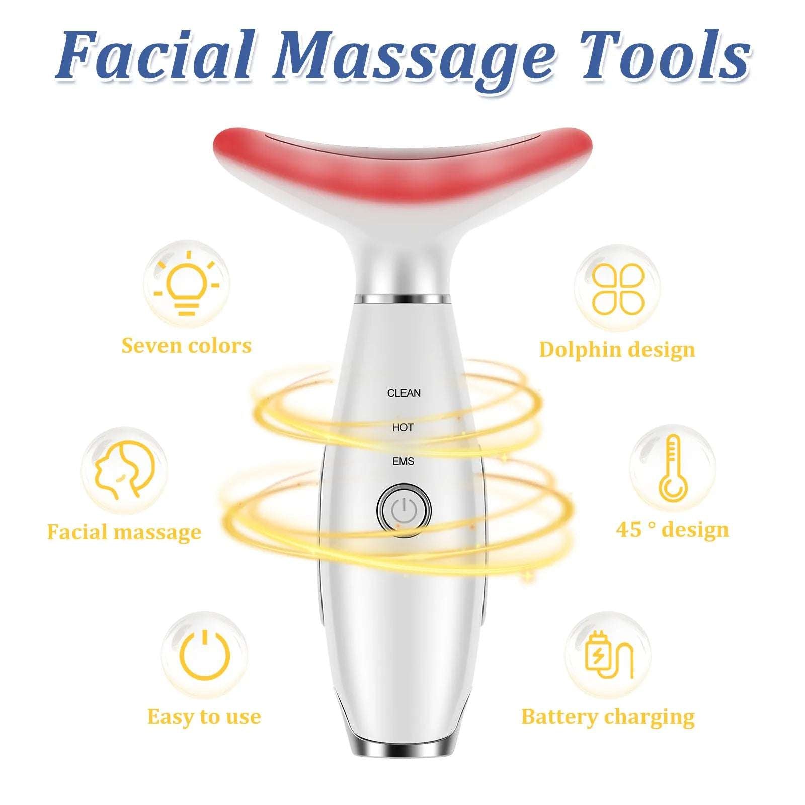 7 in 1 Neck and Face Massager 7-Color LED Anti-Wrinkle Skin Firmer