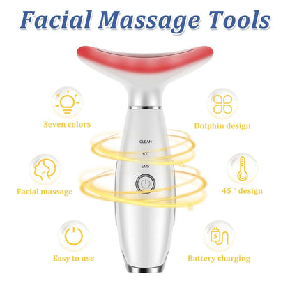 7 in 1 Neck and Face Massager 7-Color LED Anti-Wrinkle Skin Firmer