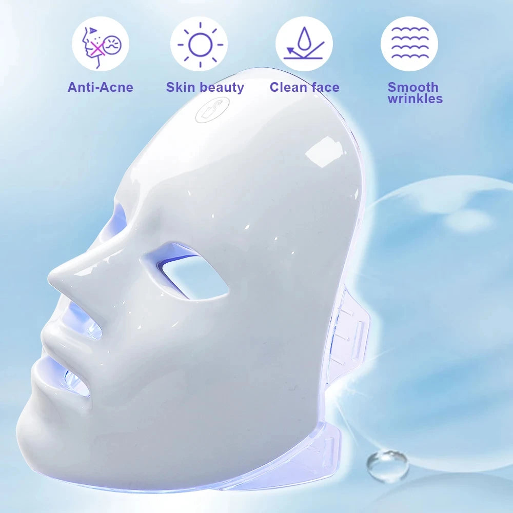 7 Color LED Beauty Mask - Acne Therapy, Wrinkle Reduction & Skin Renewal