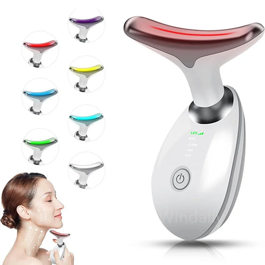 7 in 1 Colors Anti-Wrinkle Facial Massager & Neck Lift Device