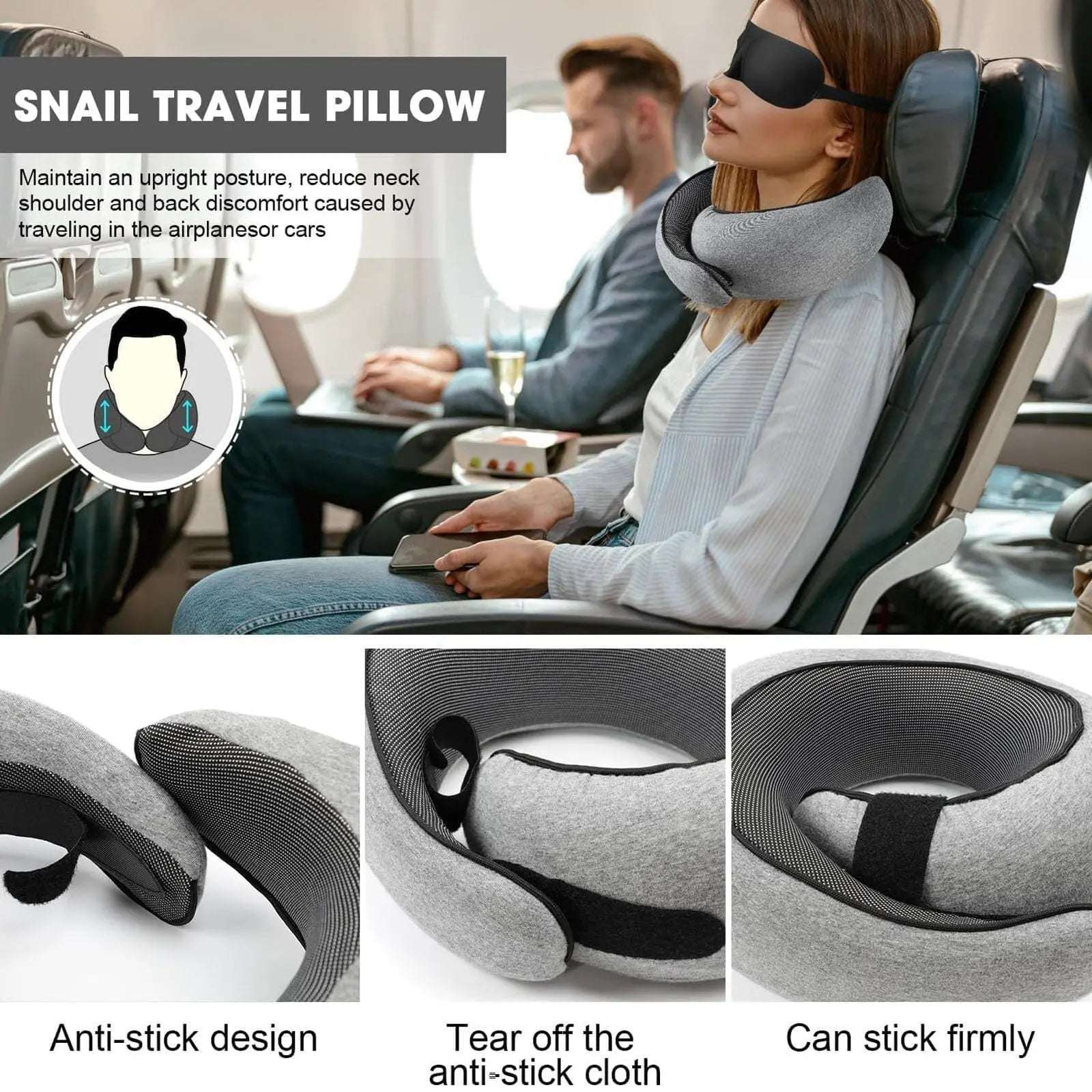 Travel Neck Pillow Memory Foam U-Shaped Hug Style